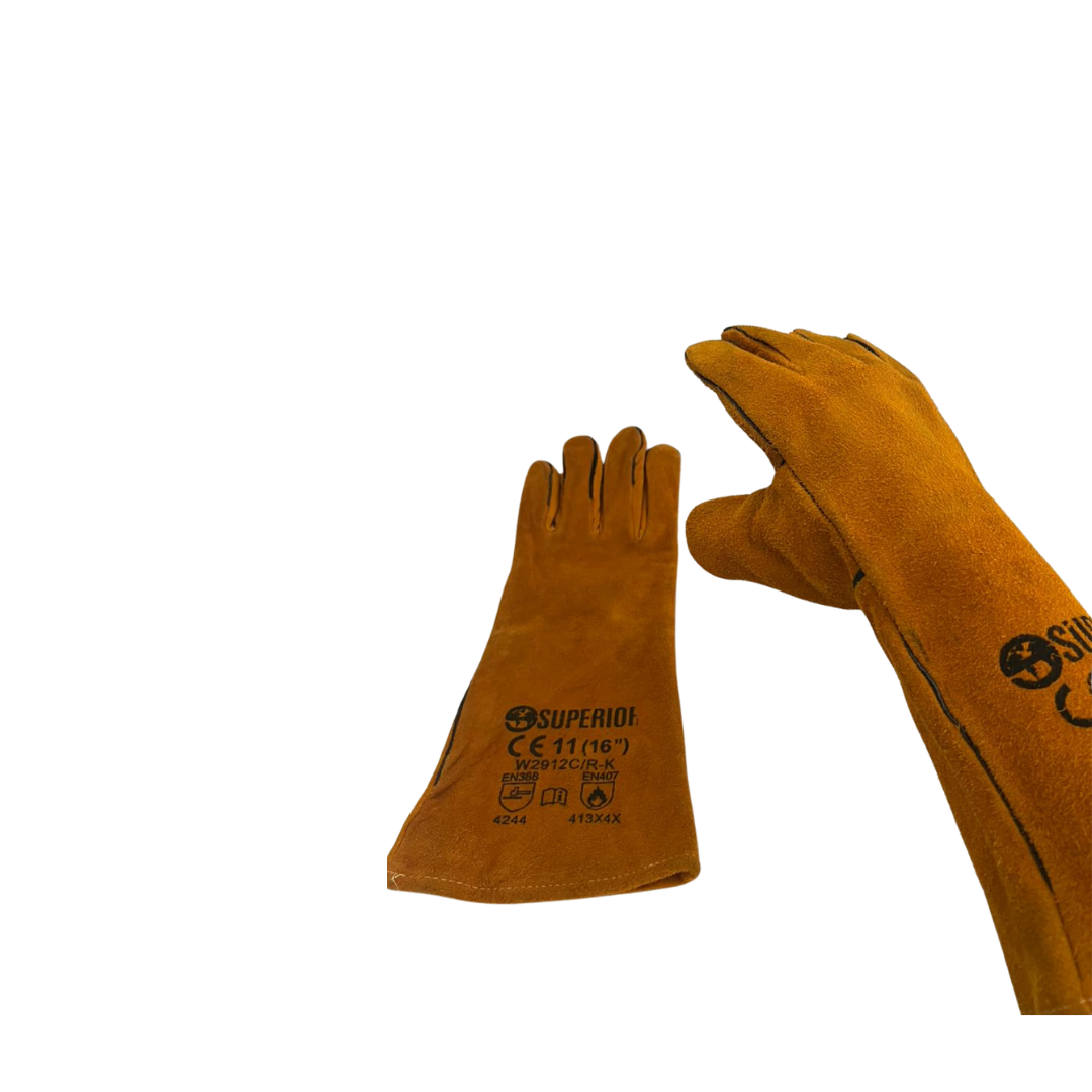 Guantes para soldar tipo Kevlar 16" en carnaza reforzada (PAR)