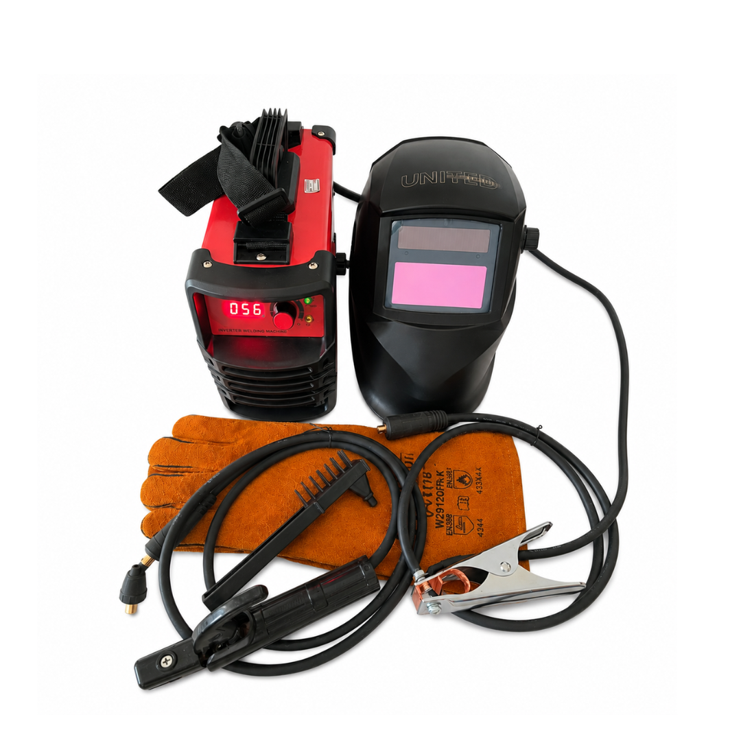 Combo soldador MMA 120 A  + careta fotosensible + guantes Kevlar