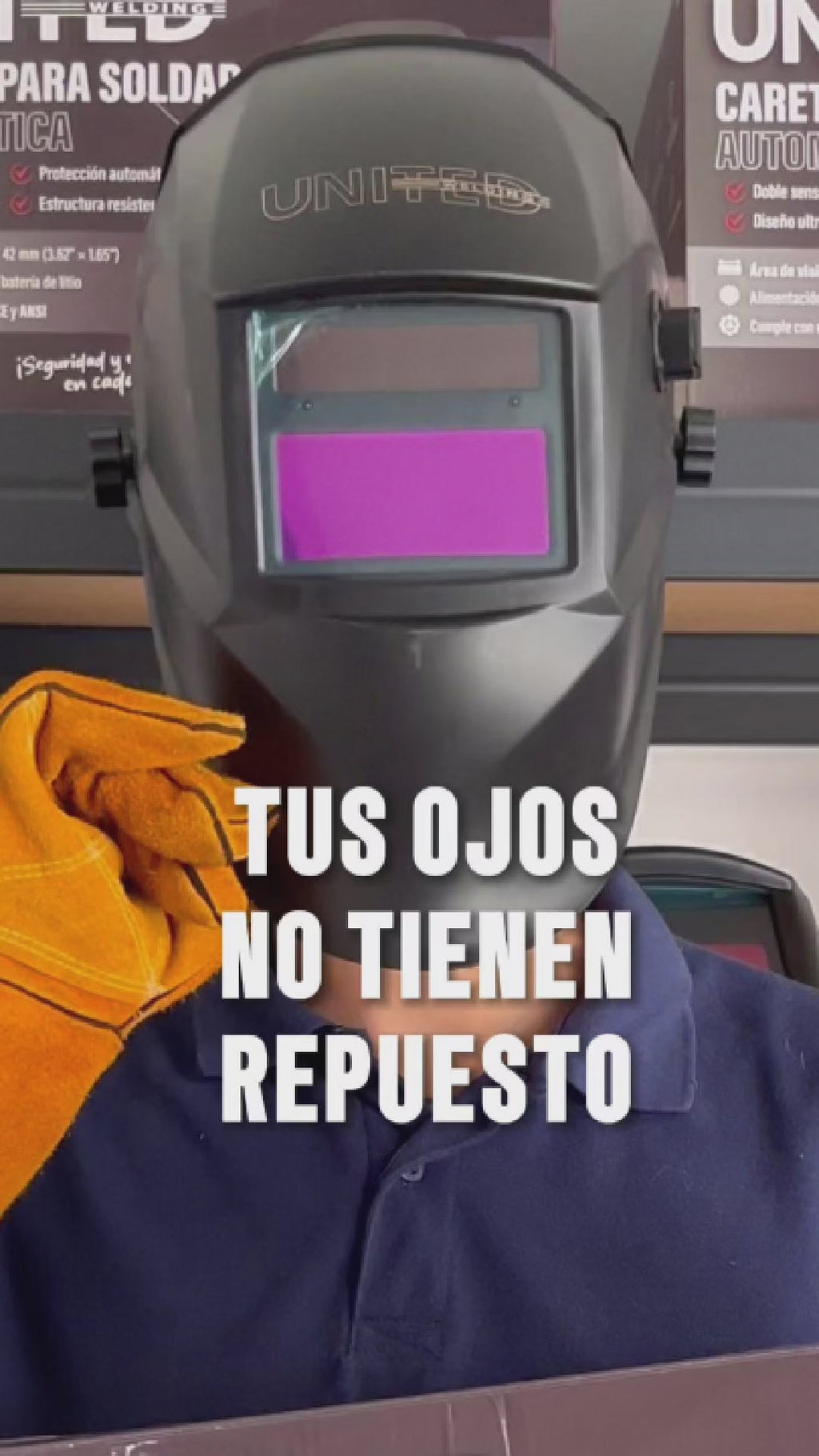 Careta para soldar 2 sensores negra. Certificación CE y ANSI