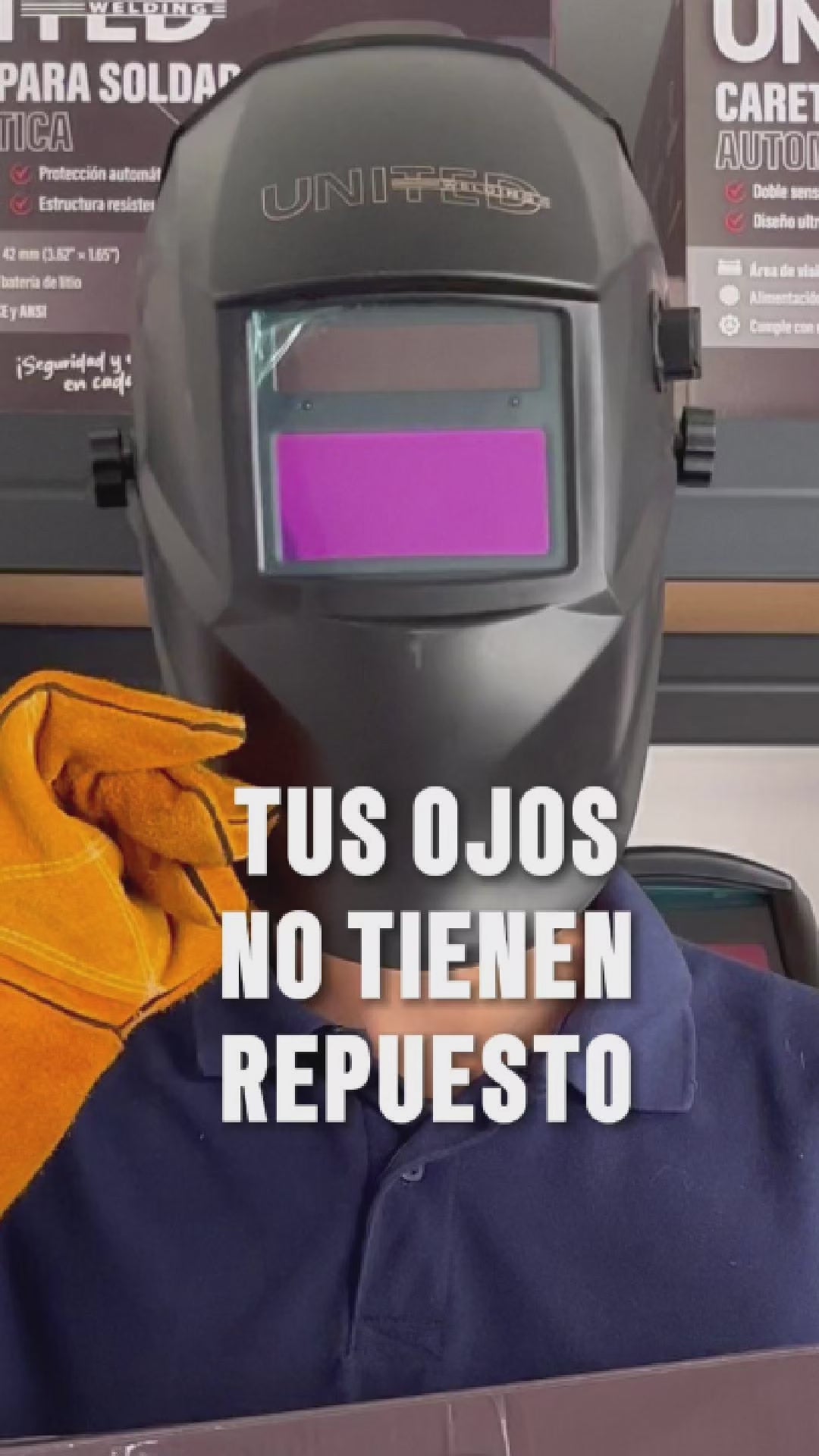 Careta para soldar 2 sensores negra. Certificación CE y ANSI
